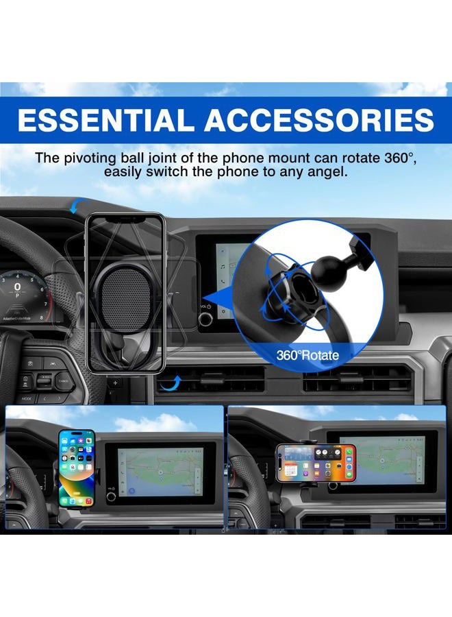 Autorder Car Phone Holder for 2024-2025 2026 Toyota Tacoma Accessories 8-Inch Cell Phone Mount with Dash Organizer Hands-Free 360 Degree Rotation(Not fit 14" Screen) - Image 5