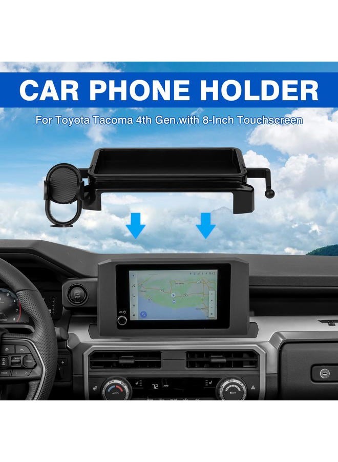 Autorder Car Phone Holder for 2024-2025 2026 Toyota Tacoma Accessories 8-Inch Cell Phone Mount with Dash Organizer Hands-Free 360 Degree Rotation(Not fit 14" Screen) - Image 2