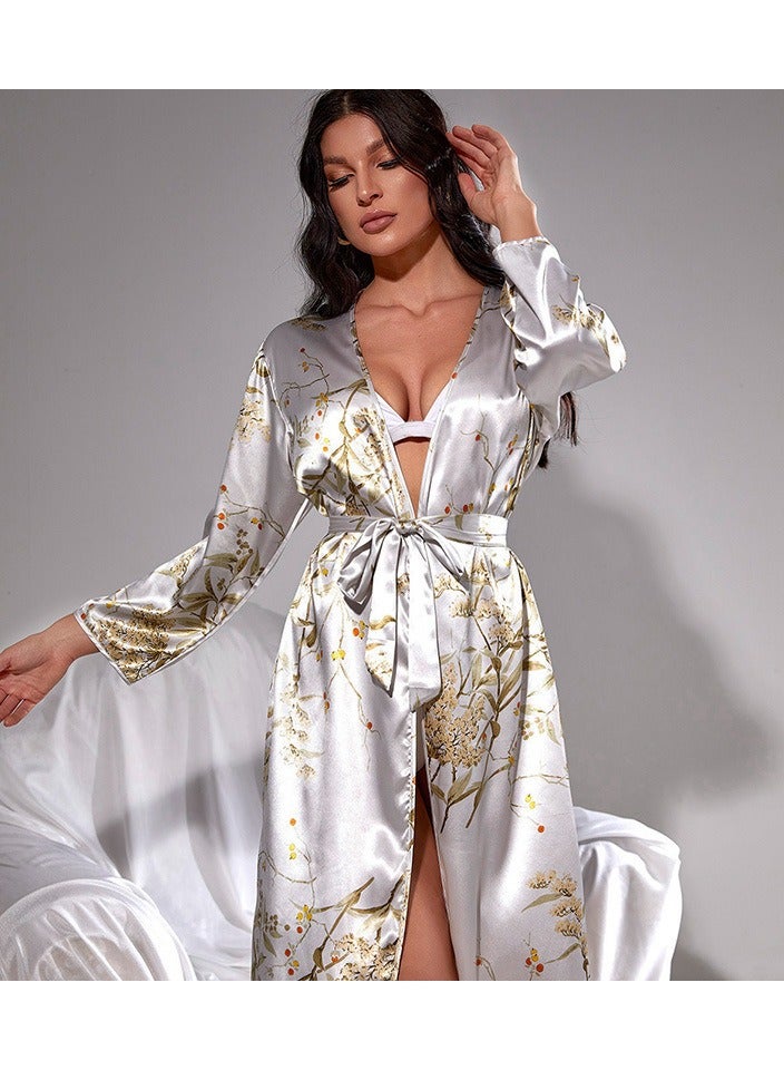 KUYING Women's Simulated Silk Long Nightgown  - Image 2