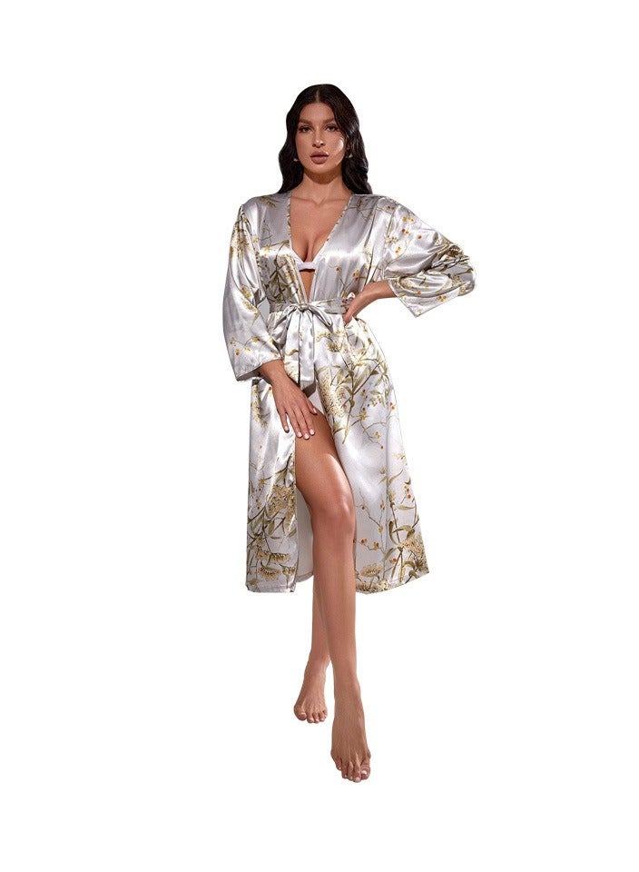 KUYING Women's Simulated Silk Long Nightgown  - Image 1