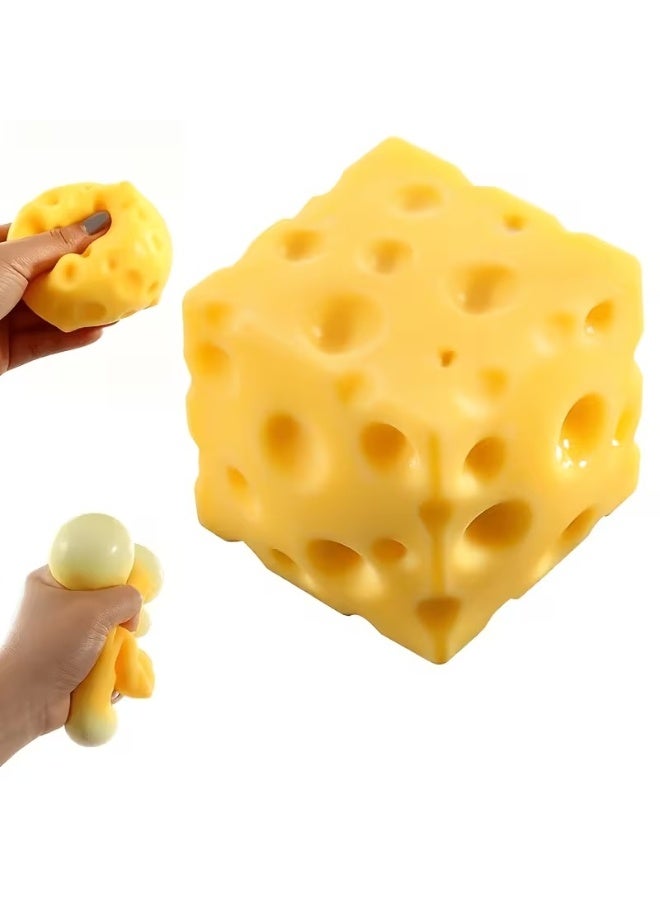Sqweezy Super Cheesy Giant Block of Cheese Squishy Stress Relief Toy - Image 1