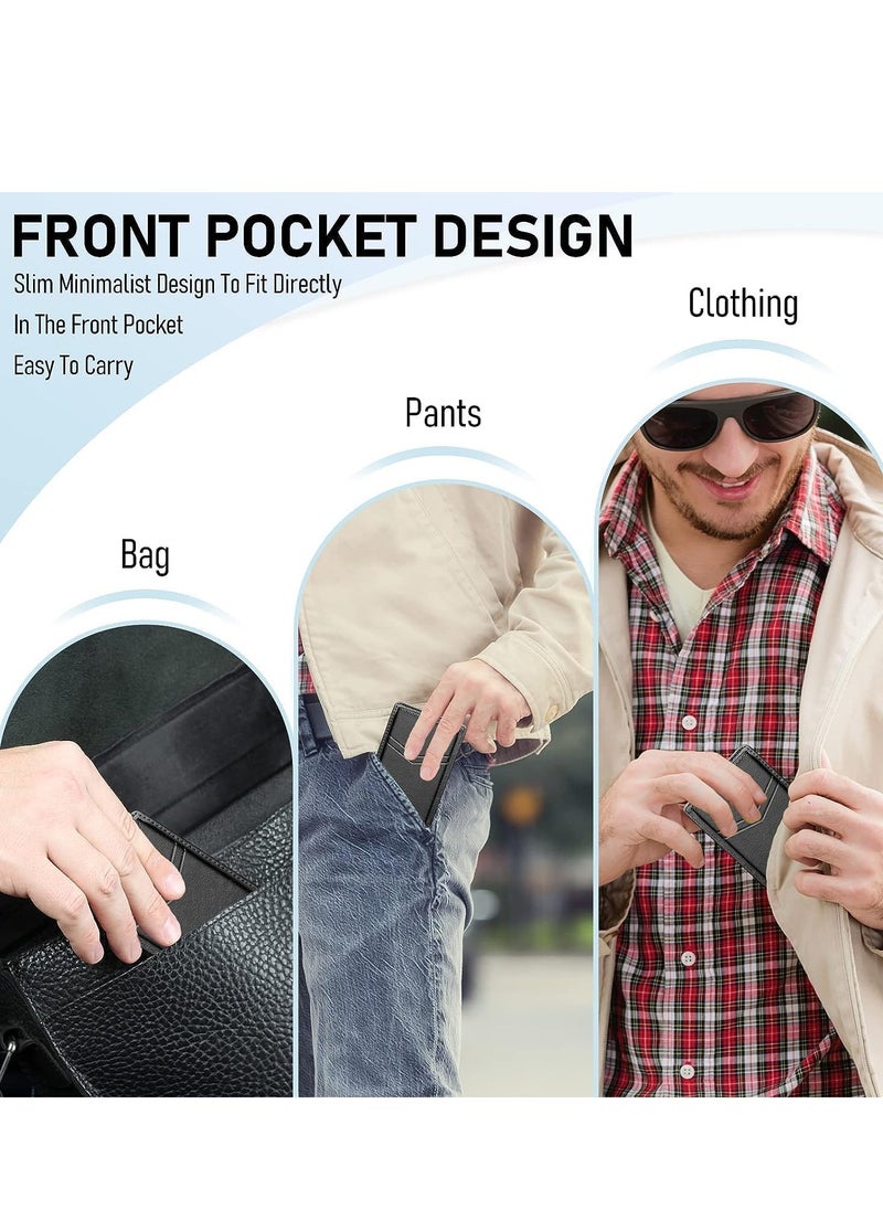 SYOSI - Card Holder Wallet Minimalist Slim Pop Up Front Pocket Small RFID Blocking Leather For Men or Women Credit Cards - Image 1