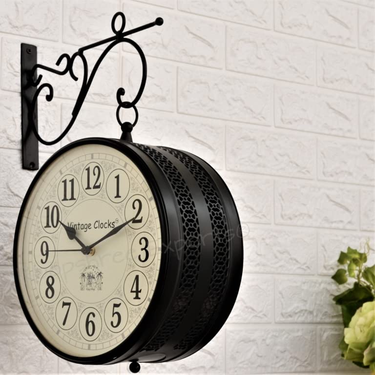 Vintage Clock Handcrafted Double Side Clock with World Time/VC-6570-12-WCH - Image 4