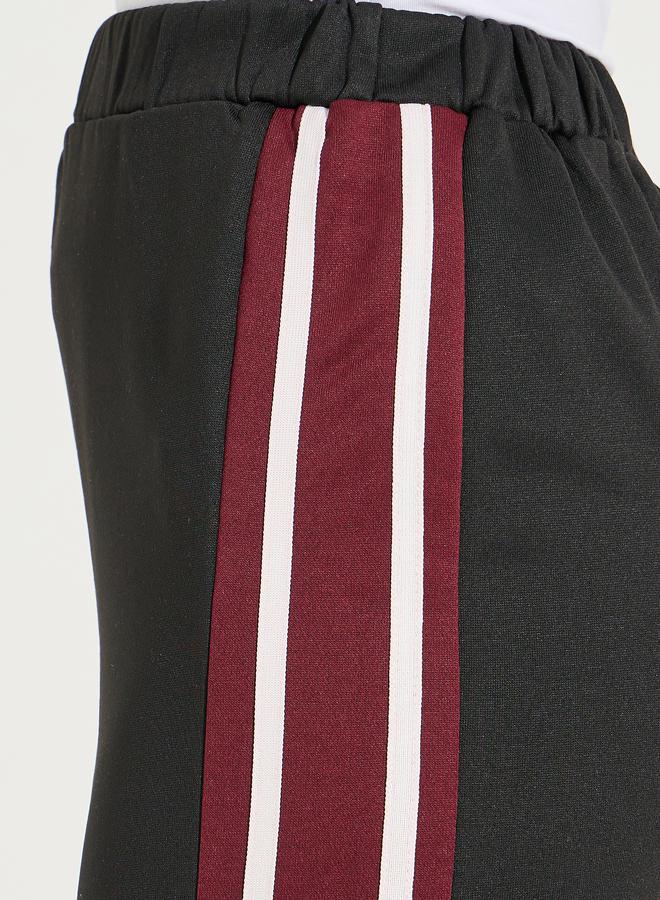 Styli Side Stripe Straight Hem Midi Skirt  - Image 3