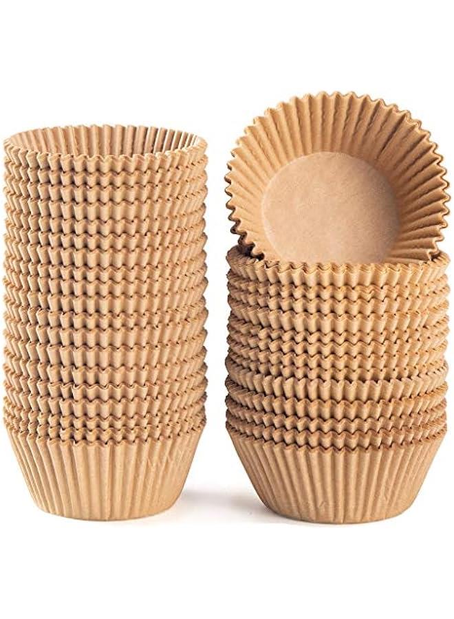 Standard Natural Cupcake Liners 500 Count, No Smell, Grease-Proof Paper Muffin Liners, Food-grade Baking Cups for Cupcakes, Muffins, Nuts - Image 1