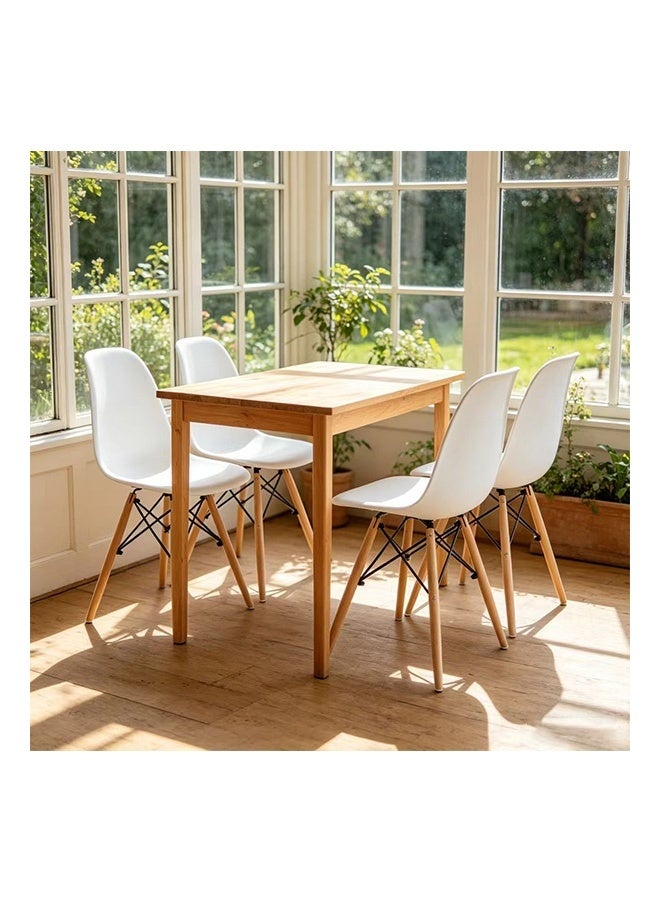 JCB CHIC مجموعة من 4 كراسي طعام من تصميم إيمز، كراسي بلاستيكية عصرية بأرجل خشبية، كراسي استرخاء وكراسي مقهى، كراسي جانبية، كراسي مكتبية، كراسي تزيينية للمطبخ وغرفة الطعام وغرفة المعيشة وغرفة النوم - Image 1