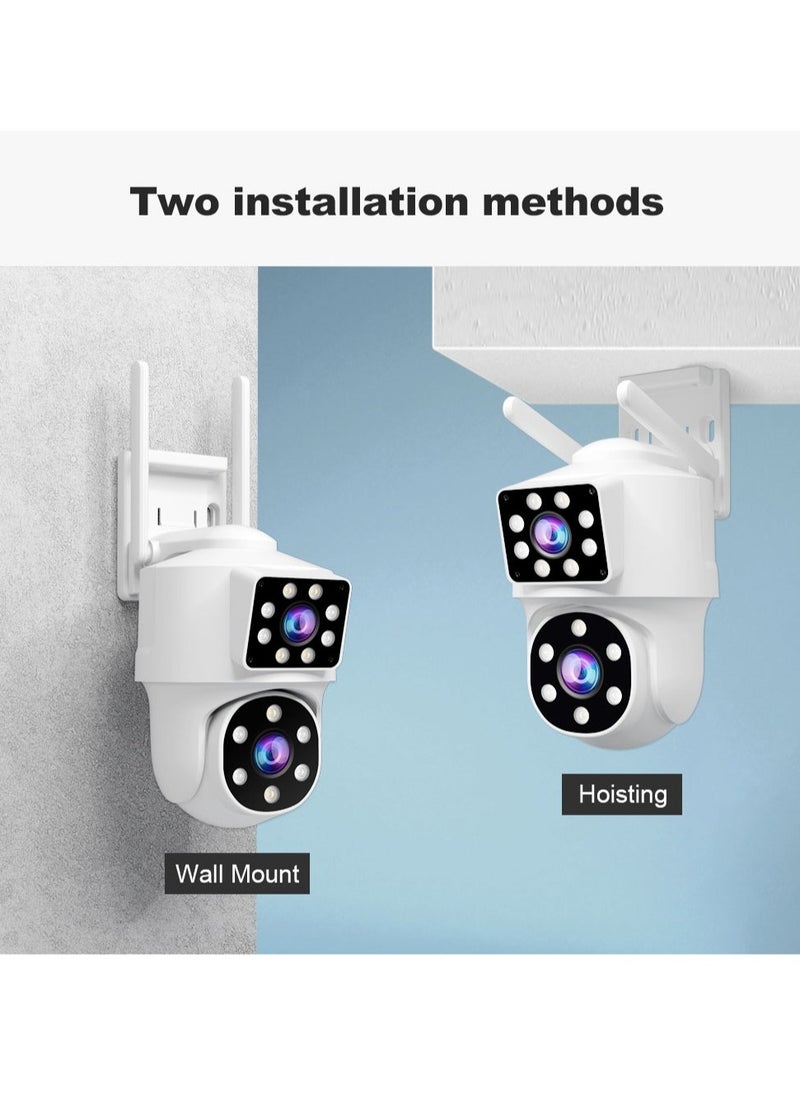 SriHome - SH063 3K Dual Lens PTZ Outdoor Security Camera, AI Auto Tracking, 360° Coverage, Color Night Vision, IP66 Waterproof, 2-Way Audio, Motion Alerts, SD/Cloud Storage - Image 1
