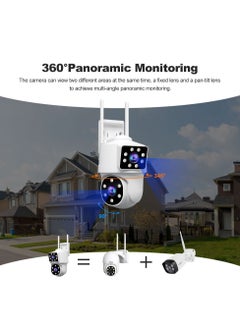 SriHome SH063 3K Dual Lens PTZ Outdoor Security Camera, AI Auto Tracking, 360° Coverage, Color Night Vision, IP66 Waterproof, 2-Way Audio, Motion Alerts, SD/Cloud Storage  - Image 3