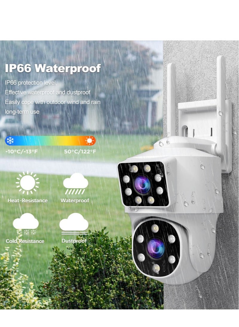 SriHome - SH063 3K Dual Lens PTZ Outdoor Security Camera, AI Auto Tracking, 360° Coverage, Color Night Vision, IP66 Waterproof, 2-Way Audio, Motion Alerts, SD/Cloud Storage - Image 1