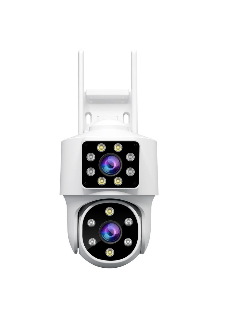 SriHome - SH063 3K Dual Lens PTZ Outdoor Security Camera, AI Auto Tracking, 360° Coverage, Color Night Vision, IP66 Waterproof, 2-Way Audio, Motion Alerts, SD/Cloud Storage - Image 1
