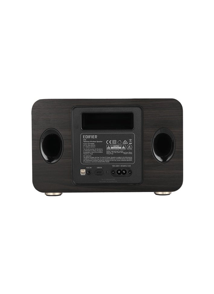 EDIFIER - Edifier D32  Tabletop Wireless Speaker ,BT5.3 ,Air play,USB-C,AUX,Black Walnut - Image 1
