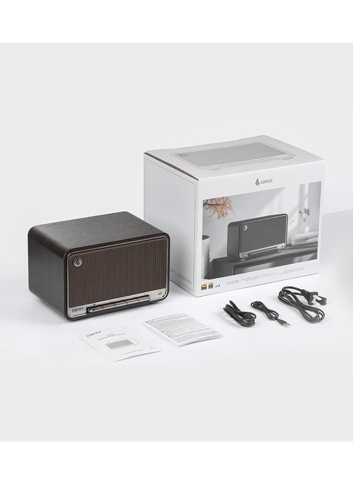 EDIFIER - Edifier D32  Tabletop Wireless Speaker ,BT5.3 ,Air play,USB-C,AUX,Black Walnut - Image 1