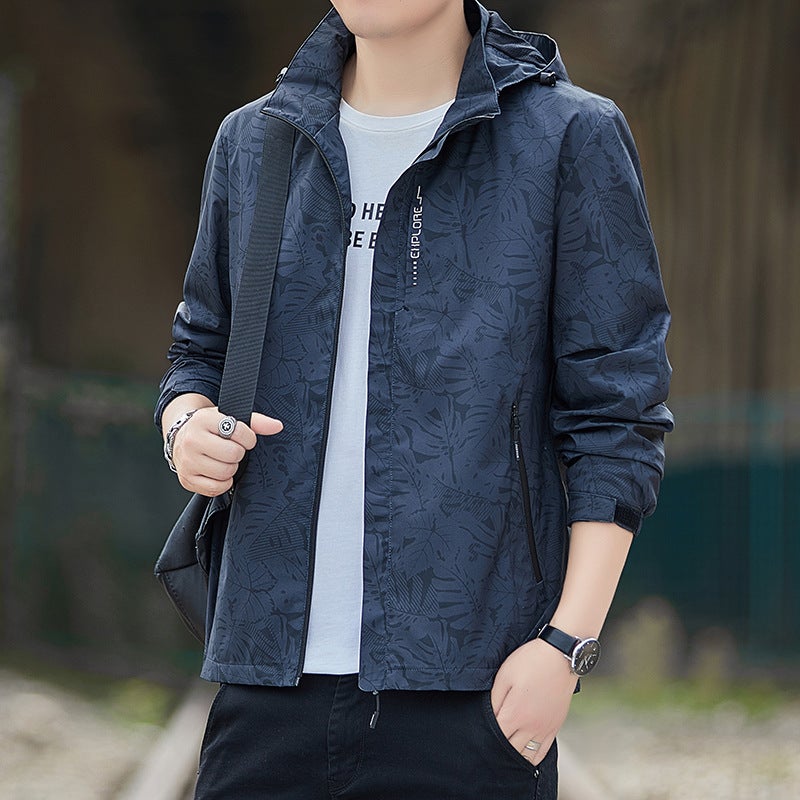 2022 Collar Korean Style Hooded Fashion Trendy Couple'S Thin Top Jacket Coat Casual Jacket For Men And Women - Image 2