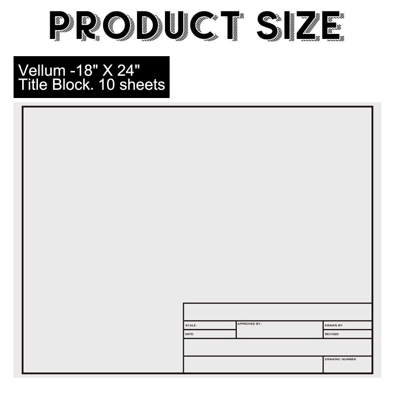 Geyee 10 Sheets Architectural Vellum Paper Translucent White Vellum Sheets Drafting Paper Rag with Border and Title Block(18 x 24 Inches) - Image 2