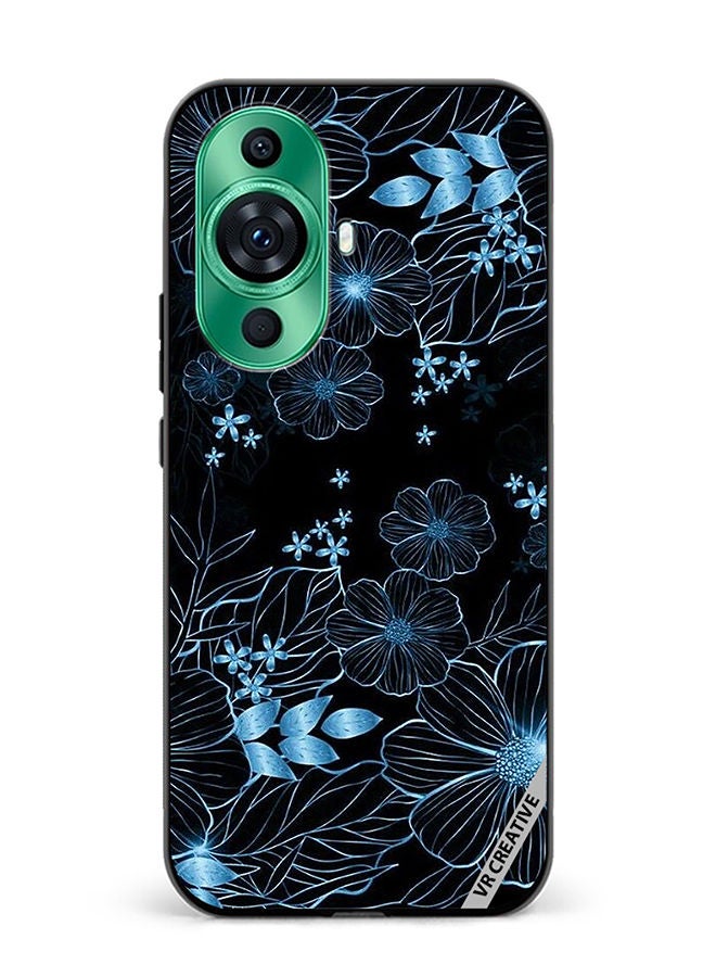 VR CREATIVE Protective Case Cover For Huawei nova 11 Pro Blue Flower Design Multicolour - Image 1