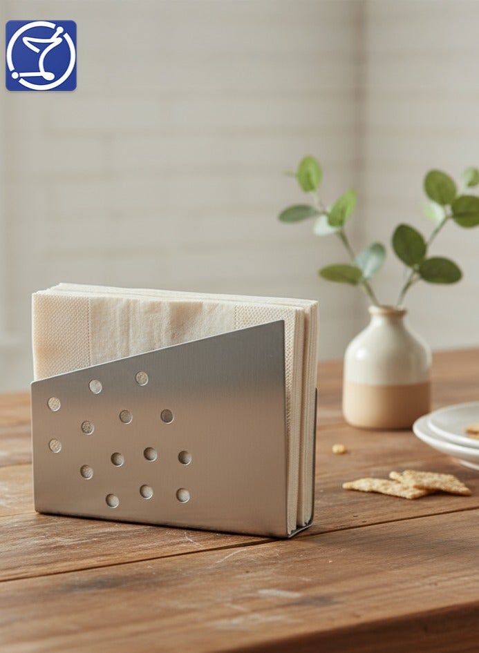 BarPros Premium Stainless Steel Napkin Holder, Freestanding Vertical Napkin Dispenser for Kitchen Countertop and Dining Table, Silver, Durable - Image 2