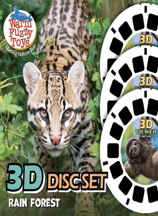 WARM FUZZY Toys Rainforest Animals Reels for Viewfinder - 3 Slides with 21 HD 3D Images, Tropical Wildlife Refill Discs for Kids & Adults, Retro Educational Classic Toy Accessory - Image 3