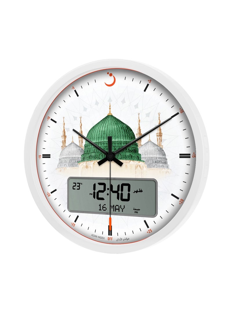 Al Fajr Azaan Analog-Digital Prayer Clock Medinah Design CR-23  - Image 2