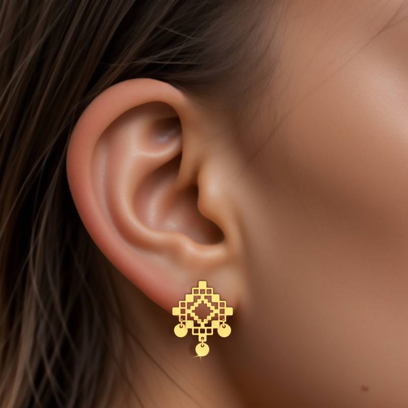 Miss L' by L'azurde Abstract Stud Earrings in 18K Gold - Image 2