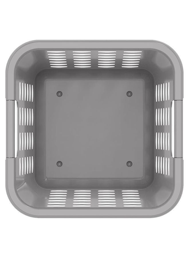 33L Square Laundry Bin, Grey - Image 3