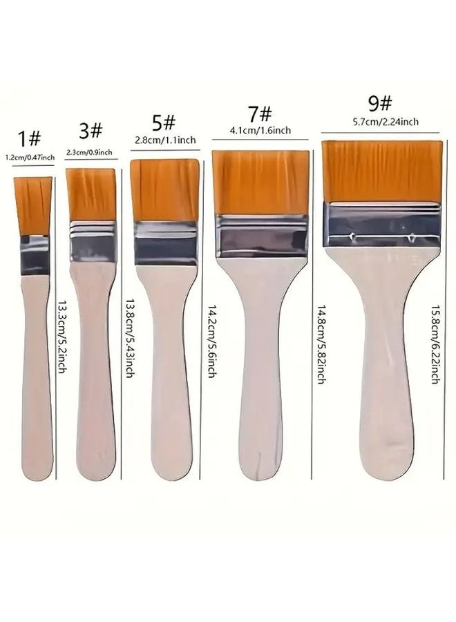 3PCS Nylon Paintbrush Set For Acrylic Oil Watercolor Wooden Handle Ideal For Artists Students - Image 3