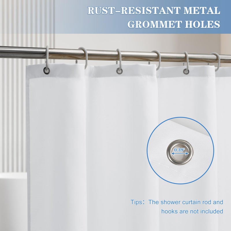 Nasitos Fabric Shower Curtain Liners 4 Pack - W72 x H72 - Washable & Water Resistant Cloth Shower Liner for Bathroom, Soft Hotel Quality, Standard Size (White, Include 8 Separate Magnets) - Image 5