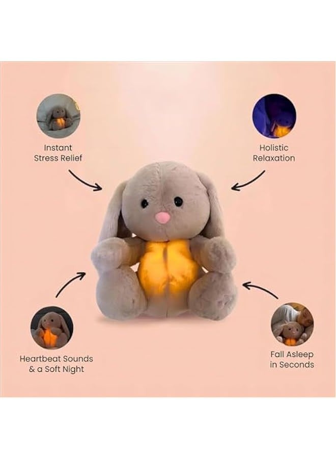 Relief Koala, Relief Koala Breathing Stuffed Animal Baby Sound Machine Soother Koala Bear Anxiety Relief Koala Breathing with Sensory Music Lights Rhythmic Breathing Motion (Rabbit) - Image 3