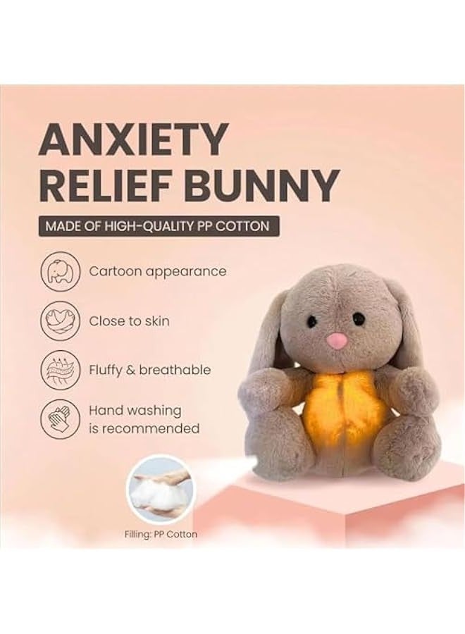 Relief Koala, Relief Koala Breathing Stuffed Animal Baby Sound Machine Soother Koala Bear Anxiety Relief Koala Breathing with Sensory Music Lights Rhythmic Breathing Motion (Rabbit) - Image 4