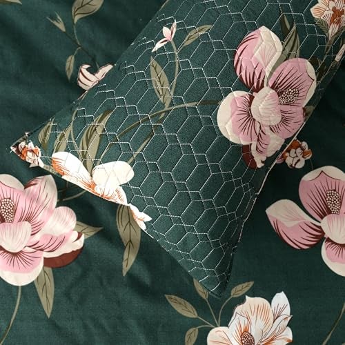 jayvaam Super Premium Designer 6-Piece Comforter Set - Double Bed Size (90”x100”) - Heavy Cotton Blend with Reversible Comforter, Bedsheet, Pillow Covers & Cushion Covers (Green, 6 Pc Comforter Set) - Image 4