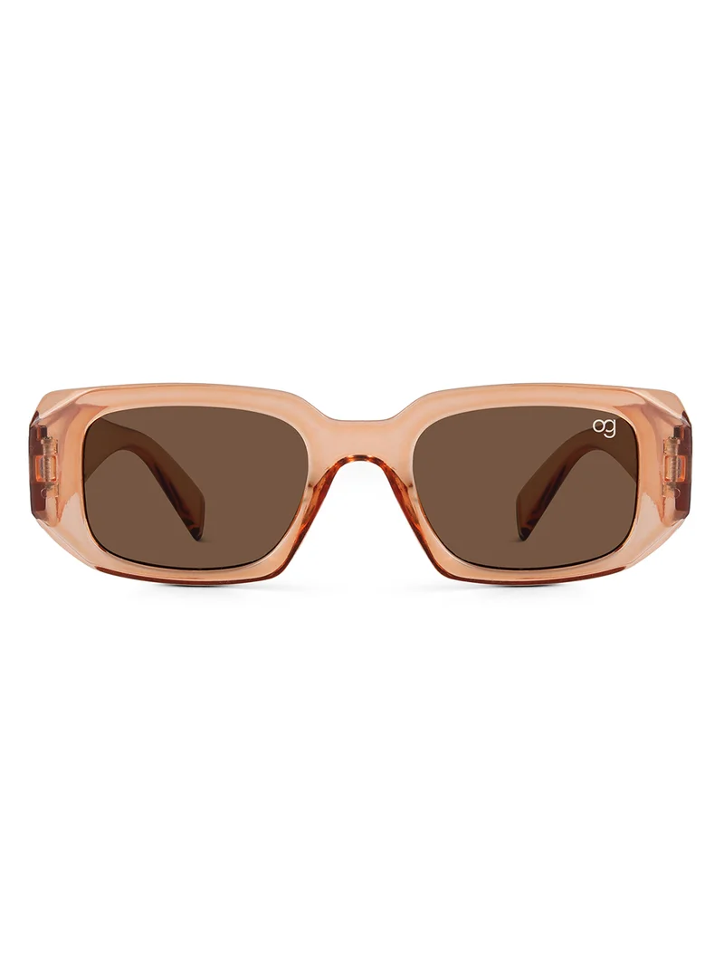 Woggles Stylish Brown Polarized Rectangle Kids Sunglasses