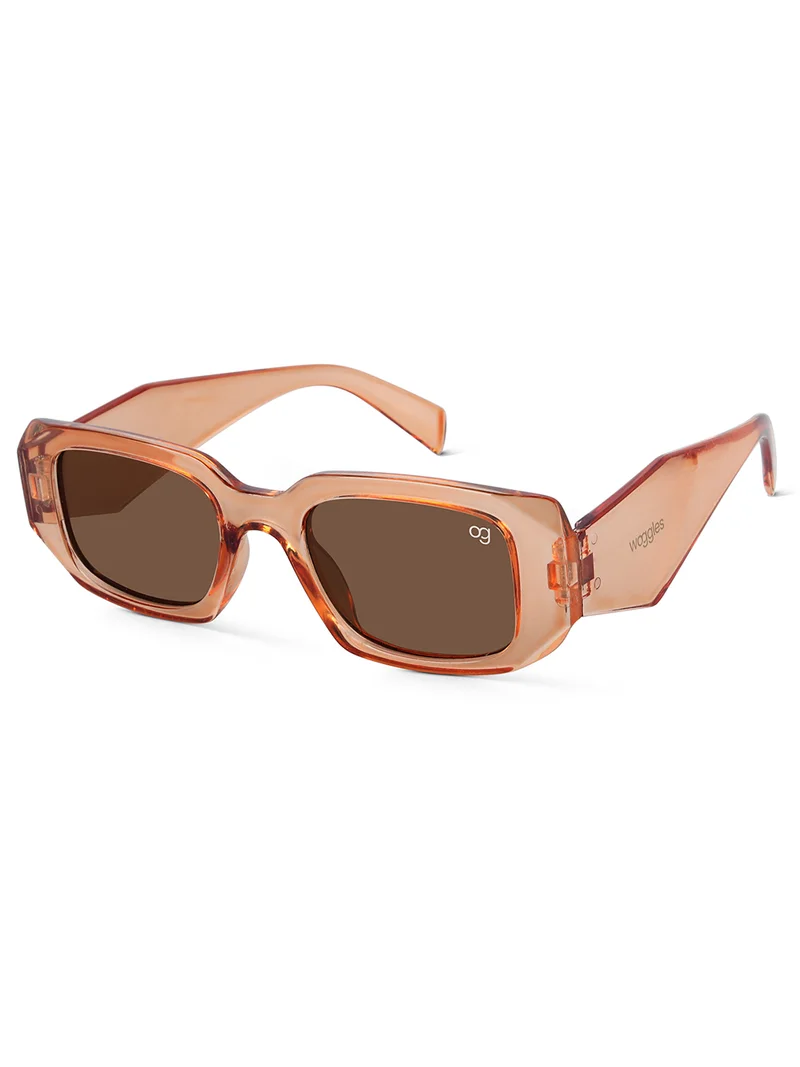 Woggles Stylish Brown Polarized Rectangle Kids Sunglasses