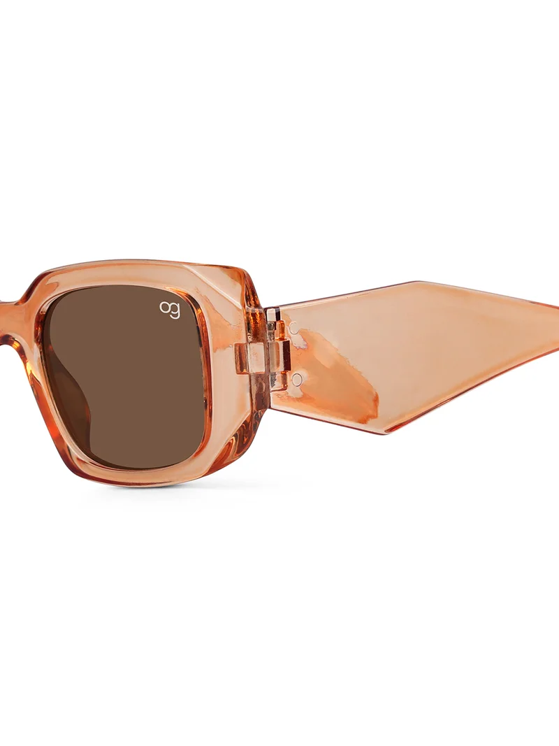 Woggles Stylish Brown Polarized Rectangle Kids Sunglasses