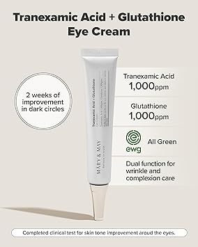 MARY & MAY MaryMay Tranexamic Acid Glutathione Eye Cream Powerful Antioxidant Reduces Dark Circles in the Eye Improve Uneven Skin Tone with Vitamin C Suitable for Morning and Night Use 101 oz - Image 2