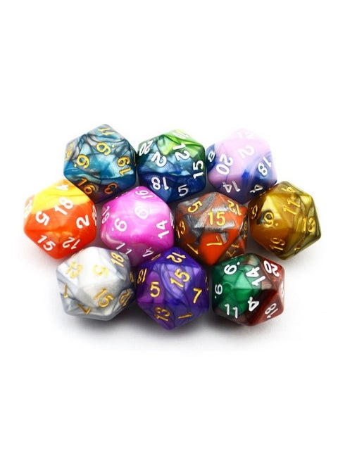 10 Pack 20 Sided Dice D20 Polyhedral Dice For Dnd Rpg Mtg Table Game (Color 2)