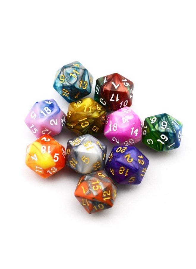 10 Pack 20 Sided Dice D20 Polyhedral Dice For Dnd Rpg Mtg Table Game (Color 2)