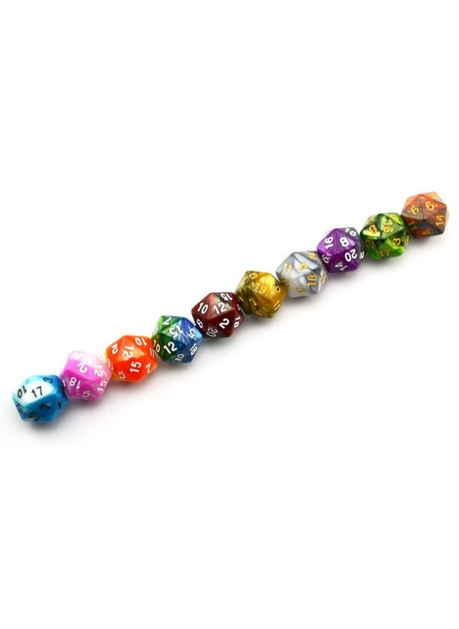10 Pack 20 Sided Dice D20 Polyhedral Dice For Dnd Rpg Mtg Table Game (Color 2)