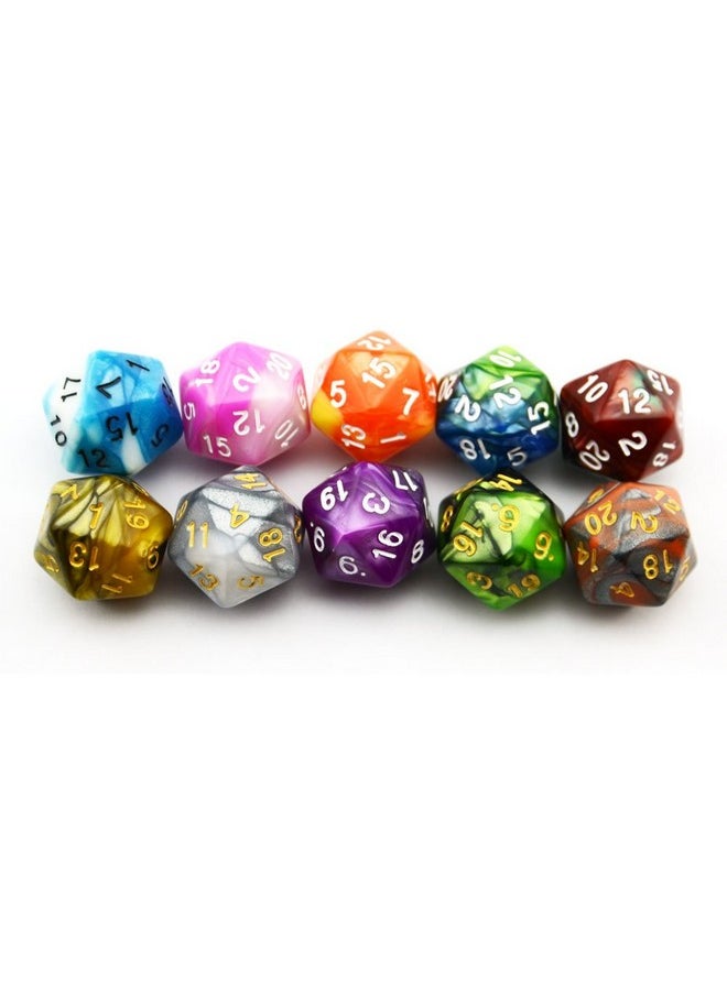 10 Pack 20 Sided Dice D20 Polyhedral Dice For Dnd Rpg Mtg Table Game (Color 2)