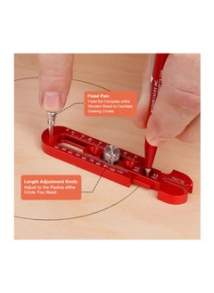 Excefore Woodworking Compass Scriber,WMLBK Marking Compass Metric and Inch Dual-Scale Aluminum Alloy Adjustable Scribing Ruler Adjustable Round Drawing Circle Ruler Marking Gauge for Carpenter - 164mm  - Image 3