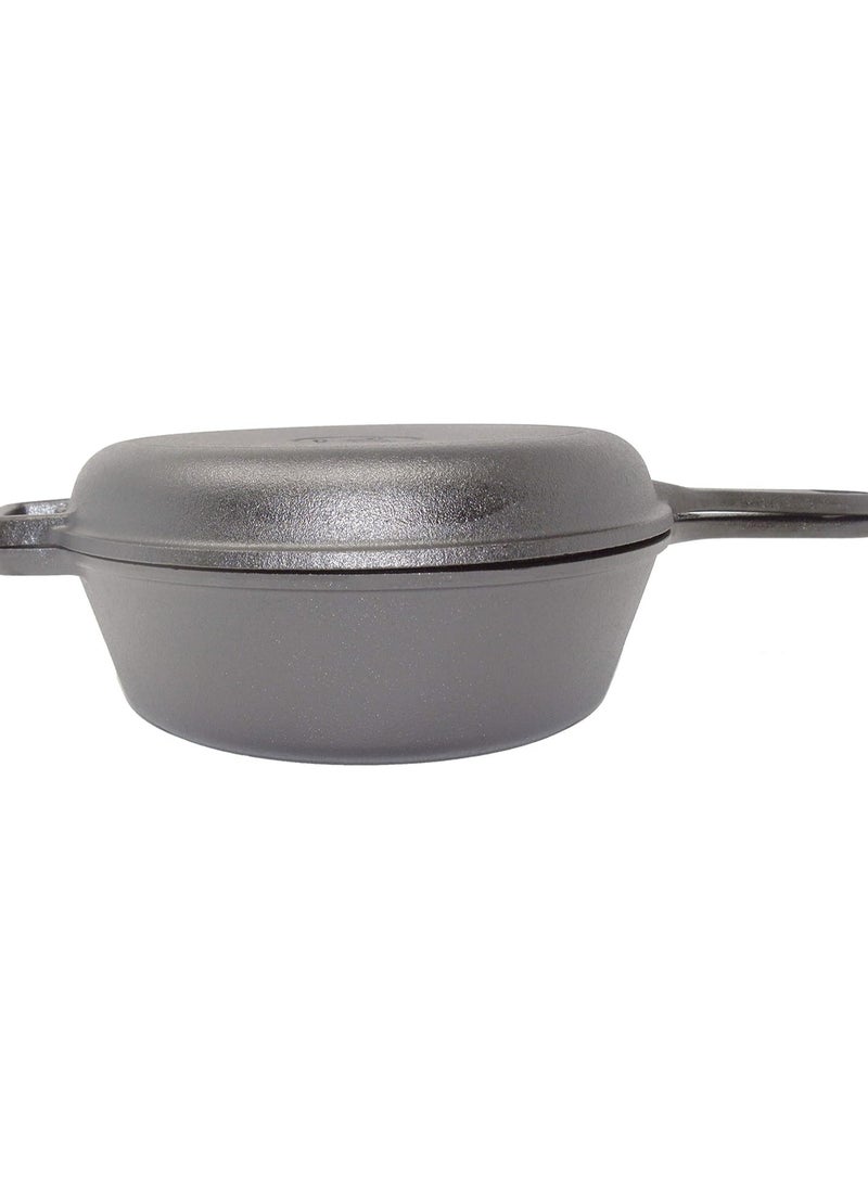 Westinghouse Westinghouse 3-Quart Pre-Seasoned Cast Iron Dutch Oven with 10.25-Inch Skillet Lid – Versatile 2-in-1 Cookware for Indoor & Outdoor Use  - Image 4