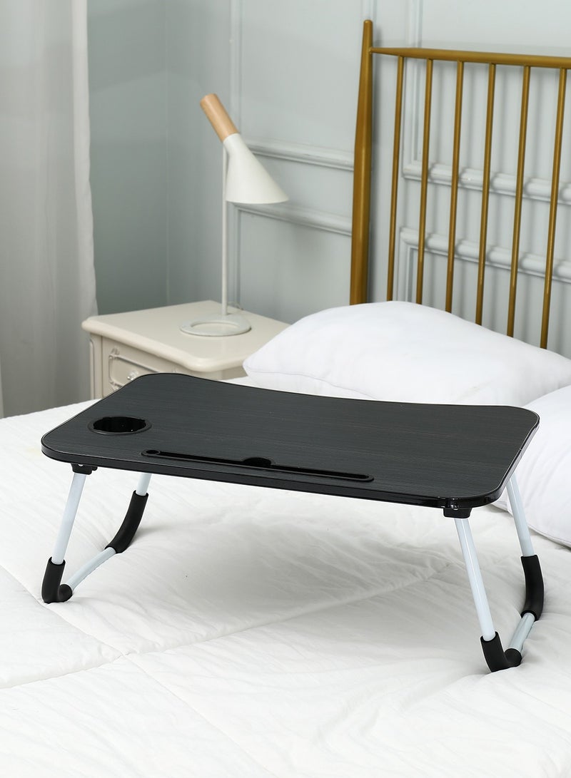 لوازم مكتب كمبيوتر محمول قابل للطي - طاولة محمولة للاستخدام على السرير مزودة بحامل كوب وتصميم مريح وقابل للتعديل، مناسبة للعمل، الكتابة، الدراسة، والرسم. - Image 4