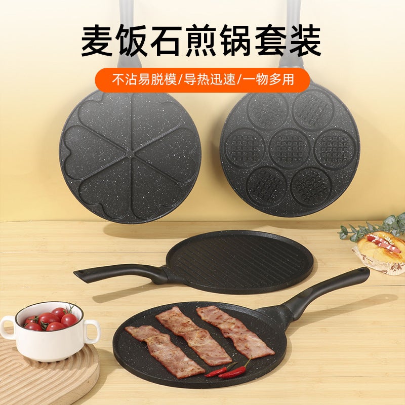 1Pcmulti-Hole Egg Frying Pan Creative Porous Frying Pan Barbecue Plate Household Aluminum Alloy Series - Image 2