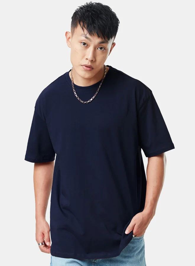 The Souled Store The Souled Store|Men & Boys Round Neck Half Sleeves Oversized Basic T-shirt