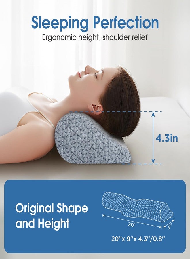 Demelon Cervical Neck Pillows for Pain Relief Sleeping, High-Density Memory Foam Pillow Neck for Bolster Support and Shoulder Relaxer, Decompression Devices Orthopedic Roll Pillow for Bed Office - Image 4