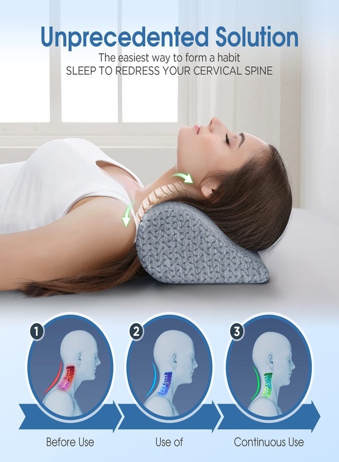 Demelon Cervical Neck Pillows for Pain Relief Sleeping, High-Density Memory Foam Pillow Neck for Bolster Support and Shoulder Relaxer, Decompression Devices Orthopedic Roll Pillow for Bed Office - Image 2