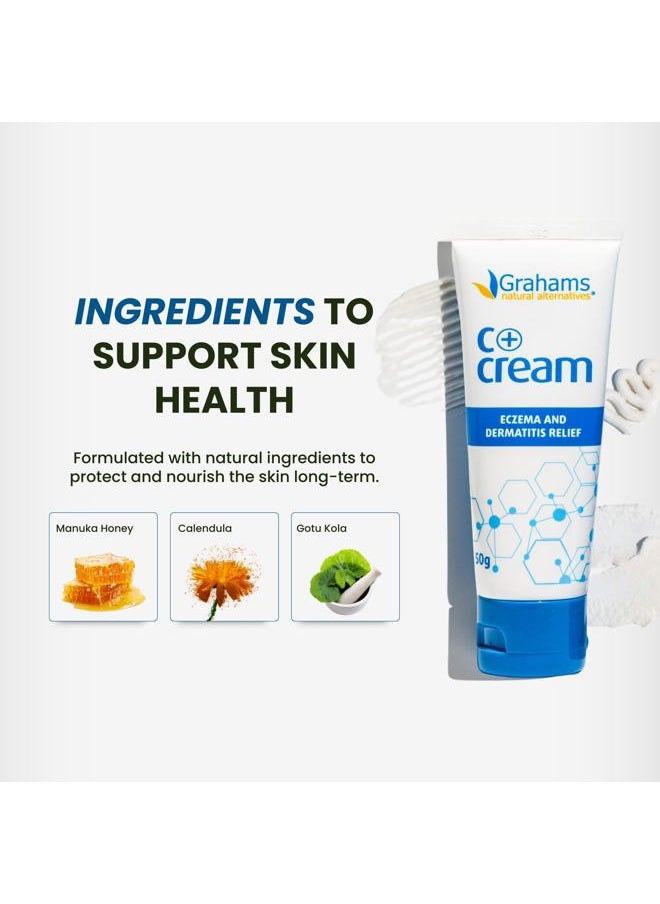 Grahams Natural C+ Eczema Cream Dermatitis Treatment - Lotion for Extremely Dry Skin, Inflammation, Redness & Itch Relief - Manuka Honey & Calendula - Clinically Proven - Steroid-Free (1 x 1.76oz)  - Image 5