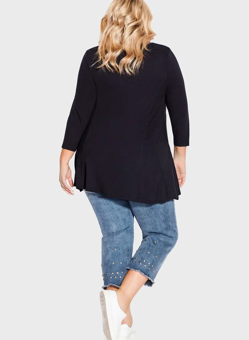 سيتي شيك بلوزة بياقة على شكل حرف