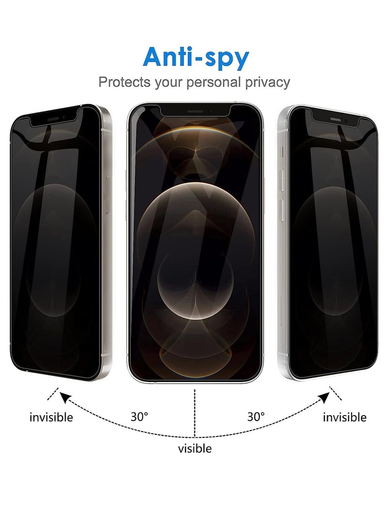ELTRAZONE (2 Pack) for iPhone 12 Privacy Tempered Glass Screen Protector Anti-Scratch with Back Camera glass Alignment Frame Bubble Free Scratch Resistant - Image 4
