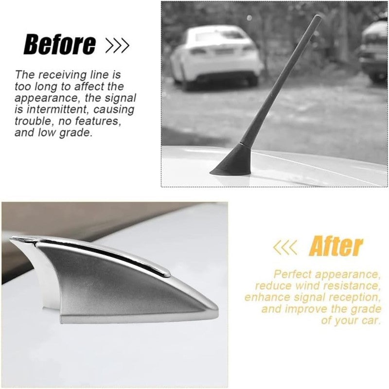 Universal Car Shark Fin Antenna Cover – Stylish Roof Antenna Decorative Cover for Car, SUV and Truck, AM/FM Radio Signal Compatible Car Roof Aerial Cover, Wind Resistant Car Antenna Replacement Cover, Easy Install Automotive Exterior Accessory - Image 4
