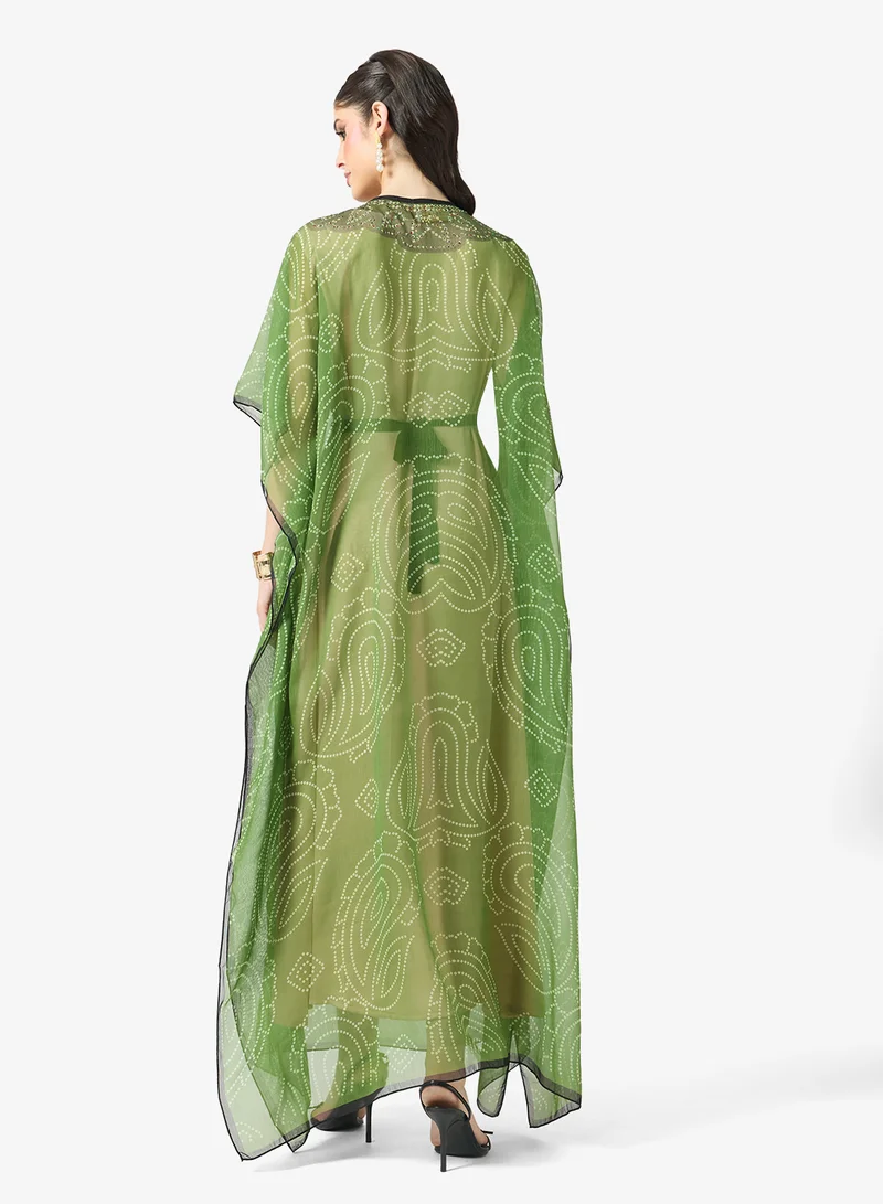 ارابيان كلوزيت Modern Print Flowing Kaftan