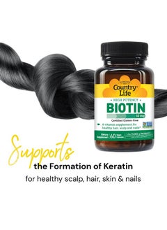 Country Life Biotin High Potency 10Mg 60 Count Certified Gluten Free Certified Vegan Verified Non Gmo  - Image 4